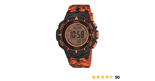 Casio Men's PRG-300CM-4CR Pro Trek Solar-Powered Watch with Orange Band :  Amazon.com.au: Clothing, Shoes \u0026 Accessories
