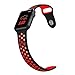 ZONEYILA Soft Silicone Quick Release Replacement Strap for Apple Watch Series 1 Series 2,iWatch Nike+ (Black+Red 42mm)