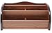 Cherry Brown Wooden Office Desk Organizer with 1 Paper/CD/DVD Rack and 4 Storage Compartments for Office Supplies and Desk Accessories - for Use on Desktop|Table|Counter in Kitchen Or Work Space