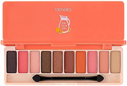 10 Colors Eyeshadow Pallete Matte & Shimmer Makeup Natural Neutral Smoky Cosmetic Eye (Grapefruit Pallete)