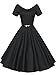 iLover Women 1950s V-Neck Vintage Rockabilly Swing Cocktail Evening Stretchy Casual Work Businees Dress with Pockets