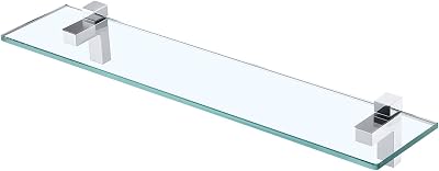 KES Bathroom Shelf Glass 60CM Shower Wall Mounted 8mm Tempered Chrome Bracket