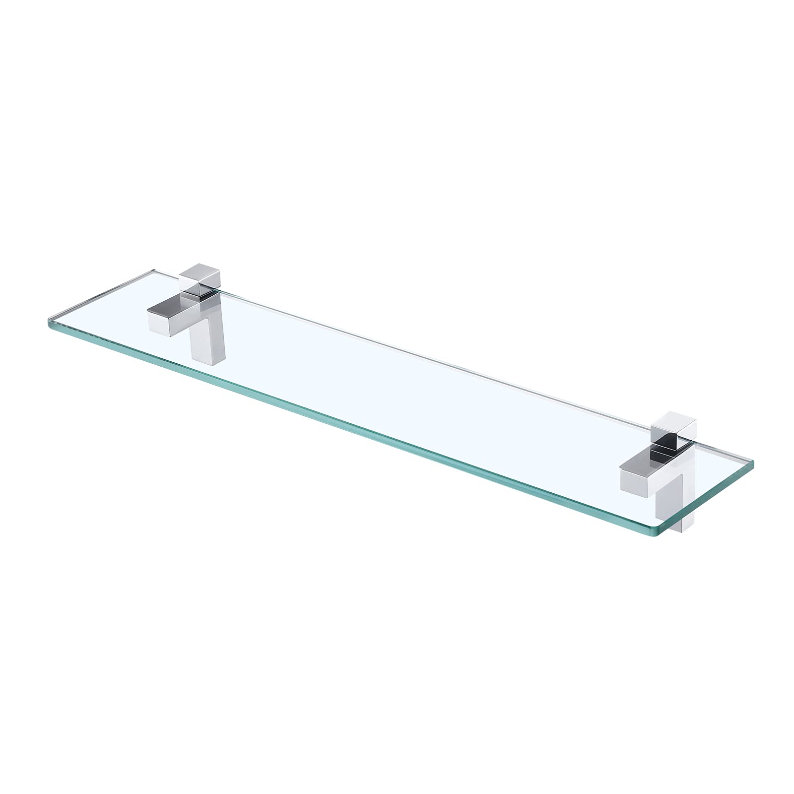 KES Bathroom Shelf Glass 60CM Shower Shelf Wall Mounted 8MM Extra-Thick Tempered Glass with Polished Chrome Bracket, BGS3201S60