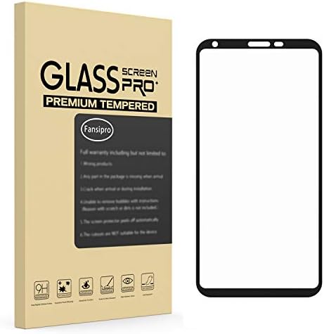 Fansipro Screen Protector for LG V30 Plus, Cellphone Accessories - [Black] [Full Coverage] Tempered Glass Film, Lifetime Replacement Warranty (Pack of 1)