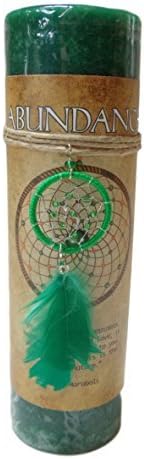 Abundance Dreamcatcher Pillar Candle with Inspirational Poem 6"