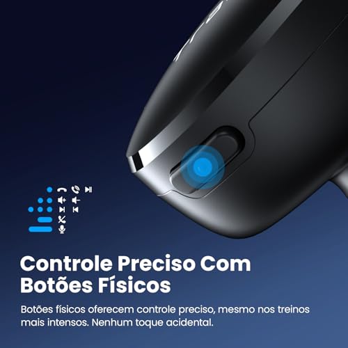 Tranya M20 Fones de Ouvido Bluetooth - 30 Horas de Bateria, À Prova de Suor, App Personalizável, Drivers de 14.2 mm com Graves Potentes, Microfone para Chamadas Claras - Preto Cósmico