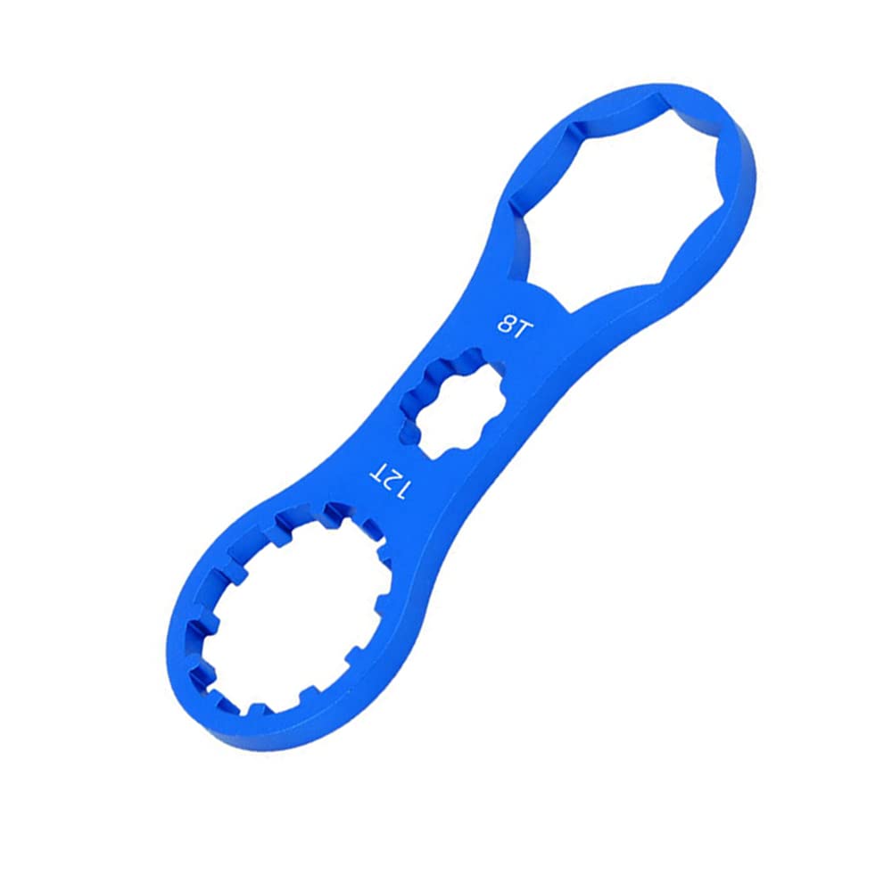 IKAAR Axis Wrench Tool Bicycle Bottom Bracket Removal Tool Bike Wrench Installation Tool Bicycle 8T 12T Repair Wrench for SUNTOUR (XCR/XCT/XCM) and RST forks Blue