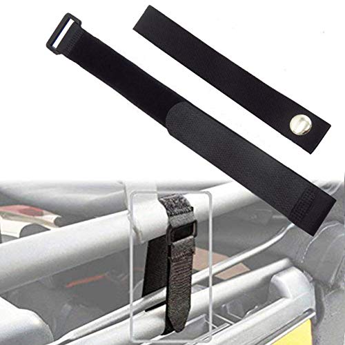 MFC Rear Window Roll Up Snap Straps & Soft Top Sunrider Straps, for Jeep Wrangler 2007-2019, Black - Thumbnail 5