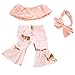 Livoty Doll Clothes Outfits Set Kids Toy Shirt Pants Suit Headband 18 Inch American Toy Girl Doll Accessory Toy (Pink)