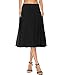 YiLiQi Women's Pocket Basic Solid Stretch Fold-Over Flare Midi Skirt