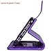 Arae Case Compatible for Samsung Galaxy s7 edge, [Wrist Strap] Flip Folio [Kickstand Feature] PU leather wallet case with ID&Credit Card Pockets (Purple)