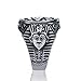 ELFASIO Men Stainless Steel Rings Egyptian Pharaohs Eye of Horus Ra Udjat Silver Tone Jewelry Size 11
