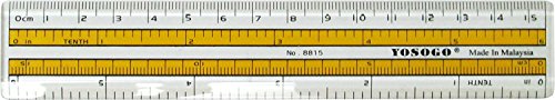 6 inch (15 cm) Premium Quality Transparent Plastic Ruler Pack of 12