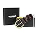 WHIPPY Women Leather Belt for Jeans Pants Dresses Fashion Ladies Western Leather Belt with Brass Buckle M Dark Coffee