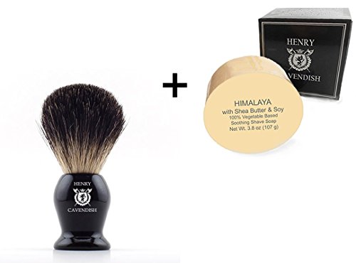 Henry Cavendish 100% Pure Badger Hair Shaving Brush. Enhance Your Shave with The Best Brush and get a Good Shaving Mug