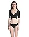 Shymay Women's Shapewear Tops Wear Your Own Bra Short Sleeve Slim Crop Top Shaper , Black, Medium