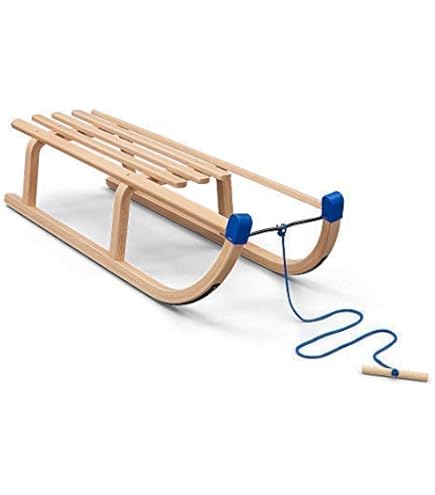 Streamridge Grizzly Dual Sleigh – Handcrafted Ash Wood Sleigh With Plaid Pads For Two