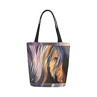 Tote Bag Canvas Horse Bag Purse Equestrian for Women Girls