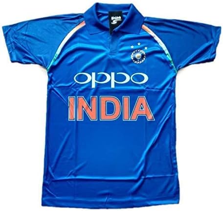 HeadTurners Indian Cricket Team ODI 2018-2019 Jersey T-Shirt for Kids, Boys and Men- Blue