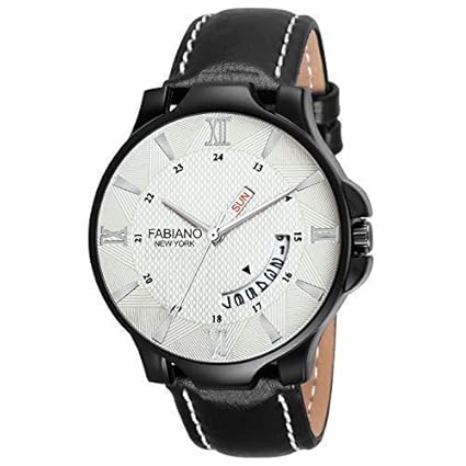 Mens Day & Date Black Wrist Watch FNY123