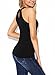 BLENCOT Women's Summer Sleeveless Halter Sexy Cut Out Keyhole Back Tank Tops -Black Medium