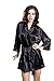 iCollection Women's Satin Robe, Black, Small/Medium