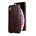 iPhone Xs Max Case, Pierre Cardin Genuine Leather Premium Vintage Classic Business Style for Men Hard Back Cover Slim Protective Compatible Apple iPhone Xs Max - Dark Brown