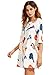 ROMWE Women's Summer Cute Birds Print Short Sleeve Loose Tunic Top Dress