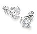 FIBO STEEL Stainless Steel Womens Stud Earrings Cubic Zirconia Inlaid,3mm-8mm 6 Pairs