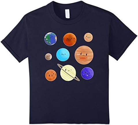 Kids Cute Solar System And Its 9 Planets Awesome Nebula Tshirt 6 Navy