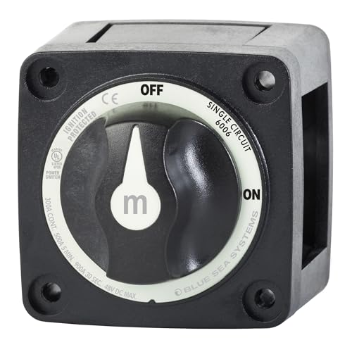 Blue Sea Systems 6006200 m-Series Battery Switch ON/OFF with Knob, Black