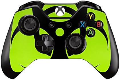 Mod Freakz Pair of Vinyl Controller Skins - Green Biohazard Symbol for Xbox One