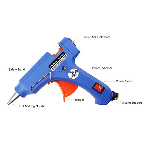 20W Professional Hot Glue Gun High Temp Handy Heater Melting Glue Gun Set with 20 Glue Sticks Graft Repair Tool Power Tool