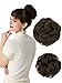 REECHO Messy Bun Hair Piece, 2PCS Tousled Updo Hair Bun Extensions Hair Scrunchies Curly Wavy Ponytail Hairpieces Hair Accessories for Women Girls - Medium Ash Brown