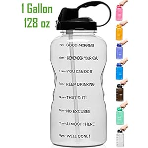 Venture Pal Large 64 oz/128 oz(When Full) Motivational BPA Free Leakproof Water Bottle with Straw & Time Marker Perfect…