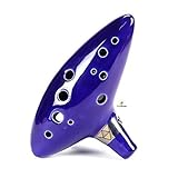 CLD Brands Legend of Zelda Handcrafted and Tuned Ocarina 12-Hole Ceramic Flute with Player's Guide