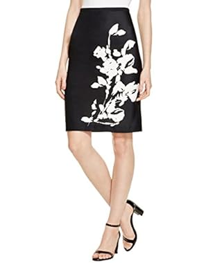 Calvin Klein Womens Floral Print Scuba Pencil Skirt