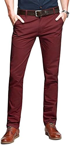 Men's Slim Tapered Flat Front Casual Pants