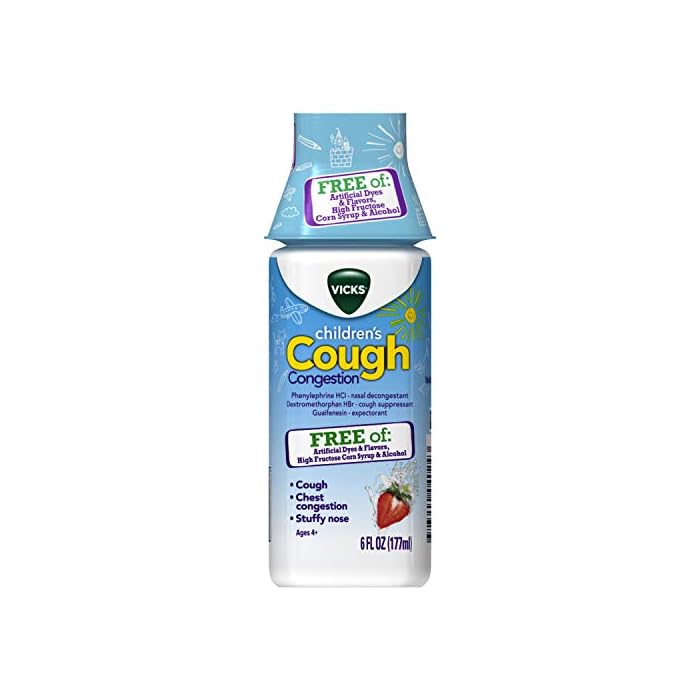 Vicks Children's, Cough & Congestion Relief, Day & Night Liquid Combo Pack, Free of Artificial Dyes & Flavors, Non…