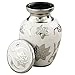 Small Keepsake Urn for Human Ashes, Funeral Cremation Urns Adult Box - Fits a Small Amount of Cremated Remains - Burial at Home or Office Decor ( White Rose, Brass Mini Urn