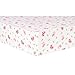 Pink Reindeer Deluxe Flannel Fitted Crib Sheet - Deer Scatter Print Cotton Flannel, Pink, Sage, Gray and White, Fully Elasticized, 10 in Deep Pockets, Fits Standard Crib Mattress 28 in x 52 in