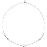 AOOVA Versatile Starlight Freshwater Pearl Necklace for Women, 7-8mm Near-Round Slightly Flawed, Alloy Fashion Jewelry
