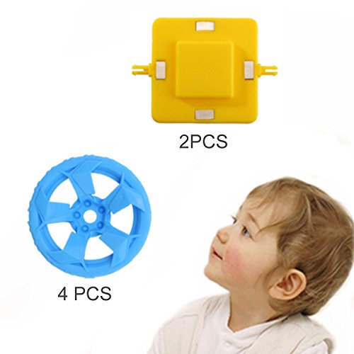 Quadpro 36 Piece Magnet Tiles Magnetic Building Blocks for Kids, Standard Set with Wheel