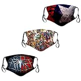 Super Hero 3 Pack C-aptain A-Merican Face Mask