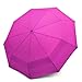 Windproof Travel Umbrellas for Rain - Lightweight, Strong, Compact with & Easy Auto Open/Close Button for Single Hand Use - Double Vented Canopy for Men & Women - Pink