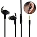 Sport Ear phones In-ear Earbuds with Mic Microphone Gym Running Headphones Noise Cancelling Earbuds for iPhone Sony LG Samsung with Carry Case Black