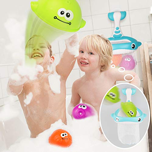 FittiDoll Bath Toy Hoop Basketball Bath Toy Bathtub Shooting Game for Toddlers Boys and Girls - Thumbnail 6