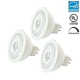 3-Pack MR16 GU5.3 LED Bulbs, Luxrite, 50W Equivalent, 2700K Warm White, Dimmable, 500 Lumens, 7W, 40° Beam Angle, 12V LED Spotlight Bulb, Energy Star, Indoor/Outdoor - Landscape and Track Lighting