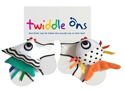 Twiddle Ons - Foot Finder Baby Toy - Baby Rattles for 0-6 Months - Newborn Baby Sensory Toys by Sock Ons - Also Keeps Babies Socks On!