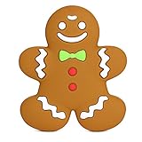 Gingerbread Holiday Teether Toy for Babies - Toddler Safe Silicone Christmas Baby Teething Toy Ring - BPA-Free, Dishwasher-Safe, Attachable & amp; Super Cute, 1pc